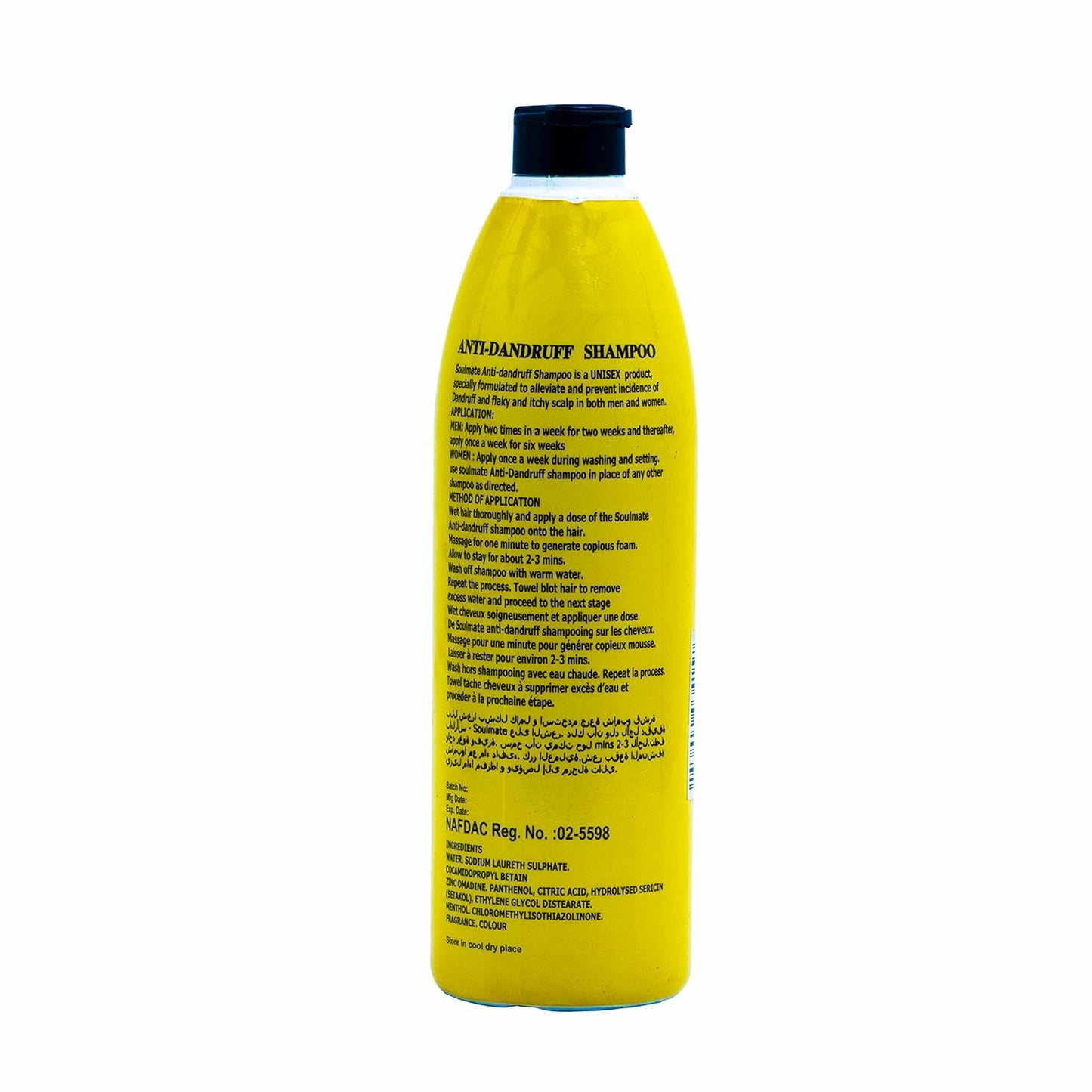 SOUL MATE Anti-Dandruff Shampoo - Sericin Formula for Itchy Scalp Relief | 15.2oz Residue-Free Treatment