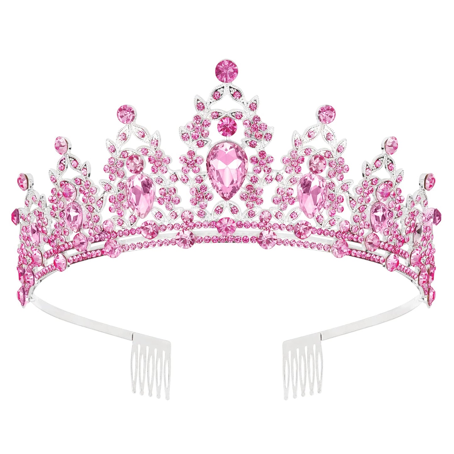 WHAVEL Pink Crown Baroque Queen Crown Tiaras for Women Princess Rhinestone Crown Hair Accessories for Birthday Wedding Tiaras and Crowns Prom Party Jewelry for Women Girls