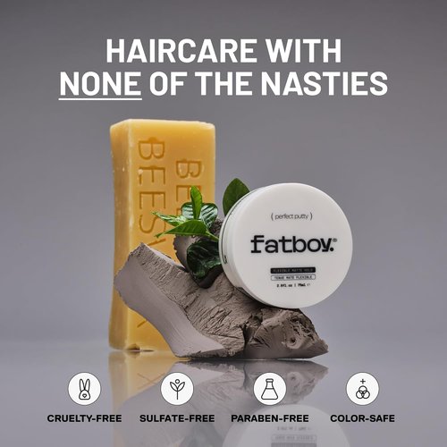 Fatboy Hair Perfect Putty - Medium Hold Kaolin Clay Styling Putty for Volume & Texture | 2.6 Oz