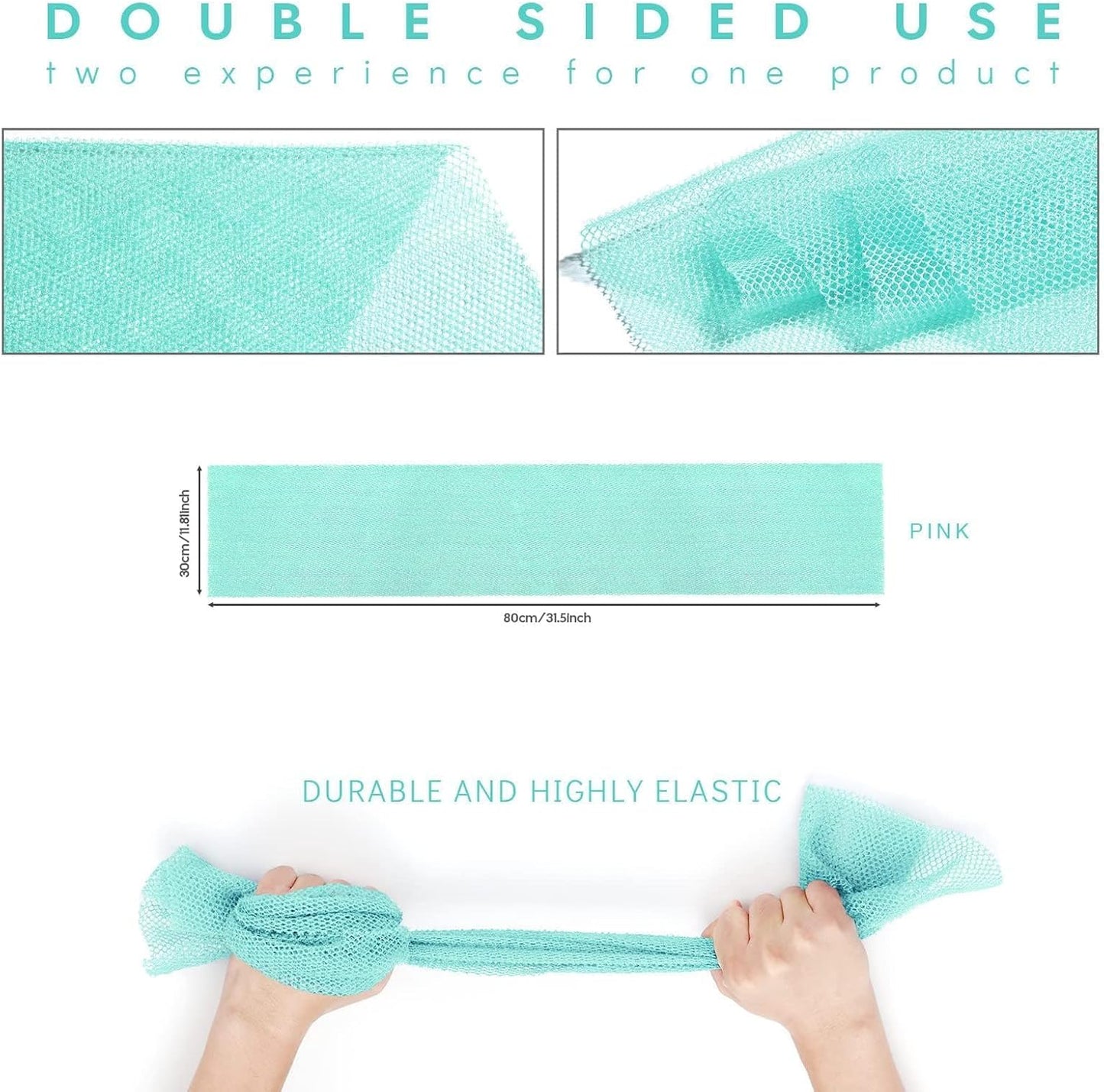 UJFQBH African Bath Sponge - Exfoliating Net Shower Scrubber for Smooth Skin | Green Color