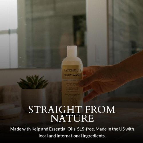Plantlife Patchouli Body Wash - Gentle, Moisturizing Formula with Natural Ingredients - 14 oz, GMO & Gluten Free