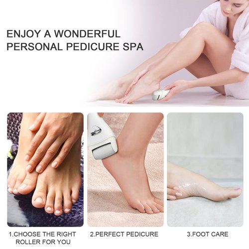 Electric Feet Callus Removers Rechargeable,Portable Electronic Foot File Pedicure Tools, Electric Callus Remover Kit,Professional Pedi Feet Care Perfect for Dead,Hard Cracked Dry Skin