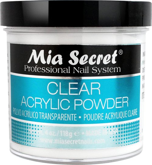 Mia Secret Clear Acrylic Powder - Professional Quality Nail Enhancement | 4oz Size