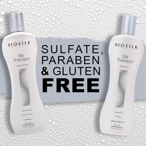 BioSilk Silk Therapy Duo Set - Shampoo & Conditioner for Shiny, Moisturized Hair | 12 Oz Each, Sulfate-Free & Cruelty-Free