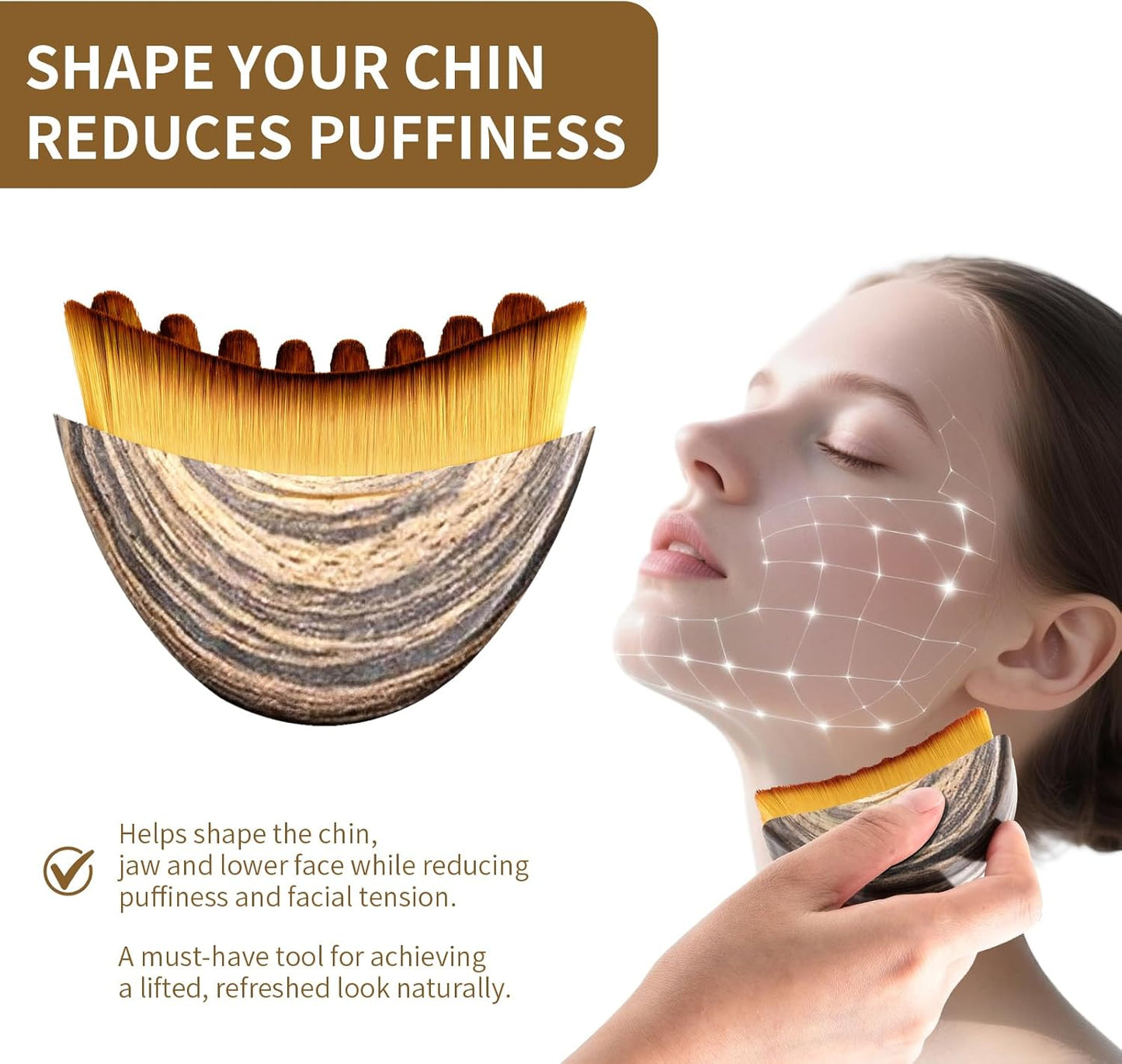 Skiennix Lymphatic Drainage Face Brush - Ergonomic Design for Precise Contouring & Massage