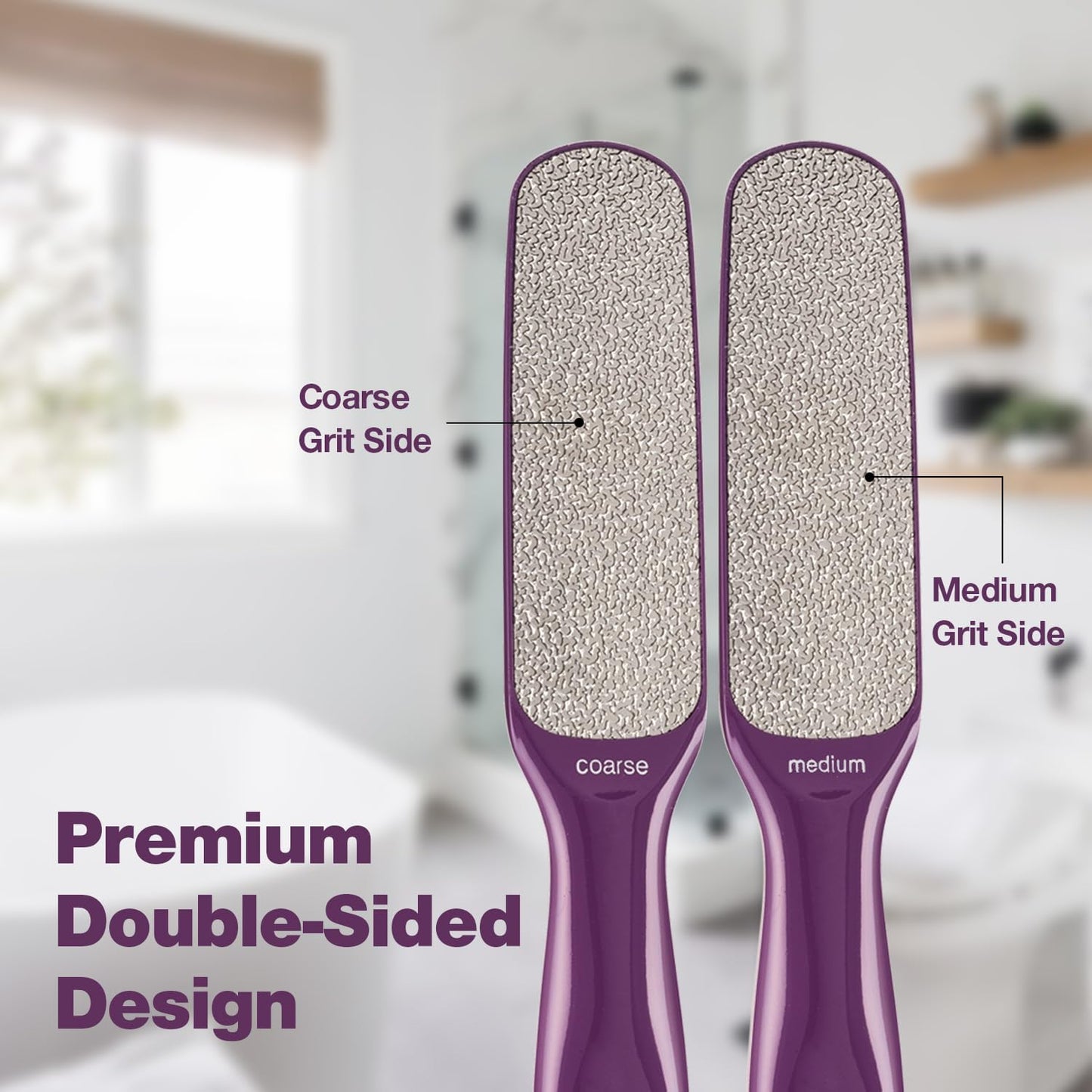 Probelle Double Sided Multidirectional Nickel Foot File Callus Remover - Immediately Reduces calluses and Corns to Powder for Instant Results, Safe Tool (Dark Grey)