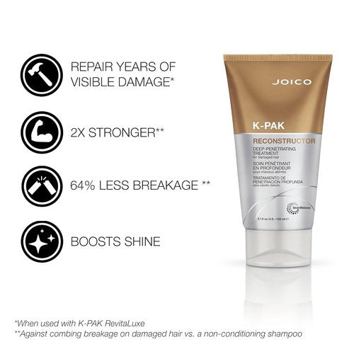 Joico K-PAK Reconstructor Treatment - Deep-Penetrating Repair for Severely Damaged Hair | Strengthen & Fortify Strands with Keratin & Arginine