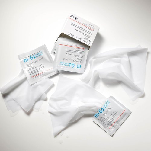 M-61 PowerGlow Peel Body Towelette - 15% Glycolic & Salicylic Acid Exfoliant | Firm & Resurface | 10 Individually Wrapped Treatments