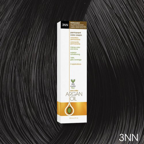 One N' Only Permanent Hair Color - Argan Oil Infused Permanent Hair Dye for Rich Gray Coverage - 3NN Rich Natural Dark Brown (3 oz)
