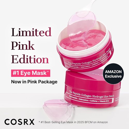 COSRX Pink Peptides Collagen Hydrogel Eye Patch - 60 Patches for Puffy Eyes & Dark Circles | Perfect Valentine’s Day Gift