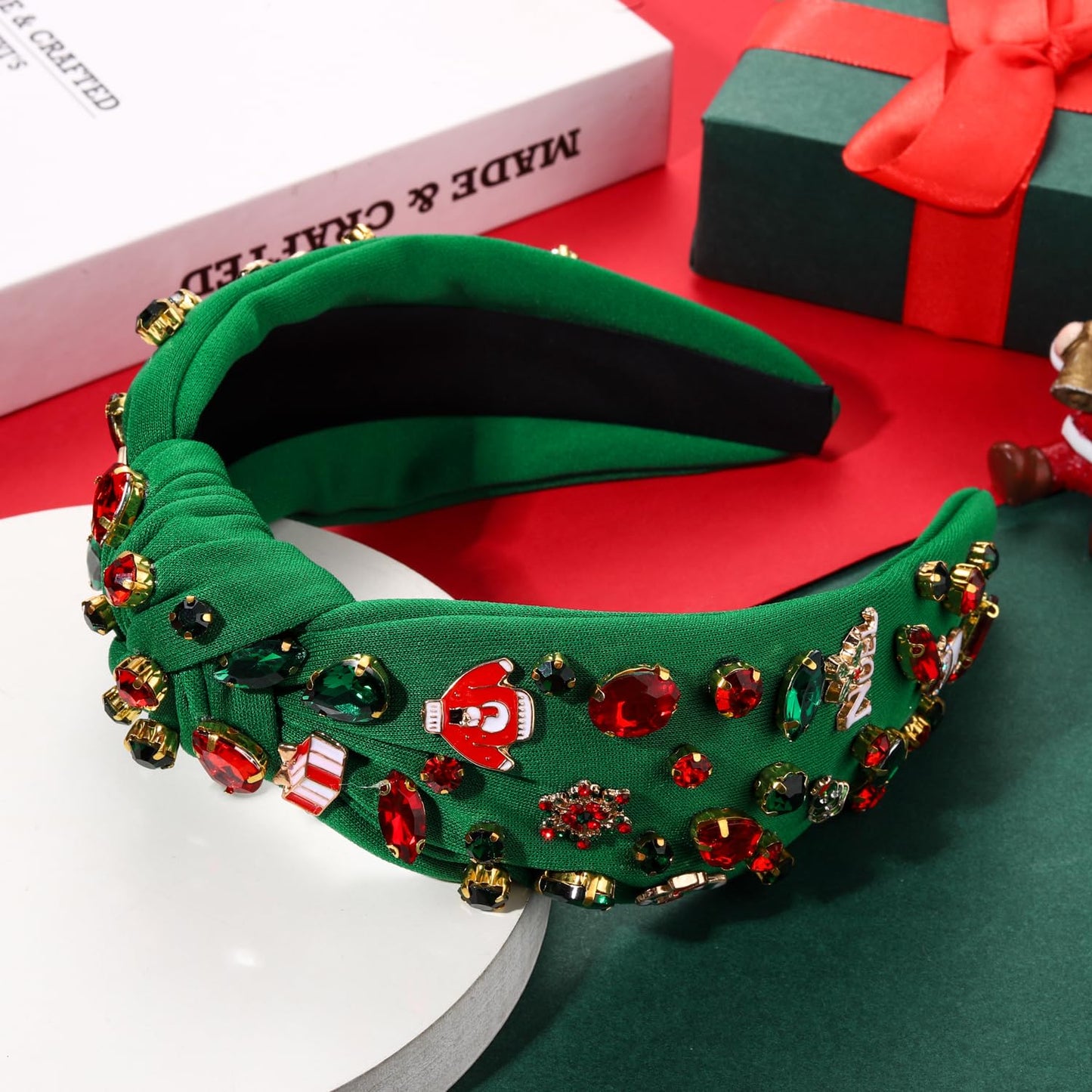 Christmas Headband for Women Snowflake Reindeer Tree Bow Headband Winter Holiday Wide Knot Hairband Hair Accessories Gifts