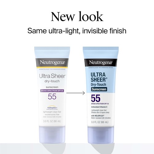 Neutrogena Ultra Sheer Sunscreen SPF 55 - Lightweight, Non-Greasy Protection | 3 fl oz Travel Size