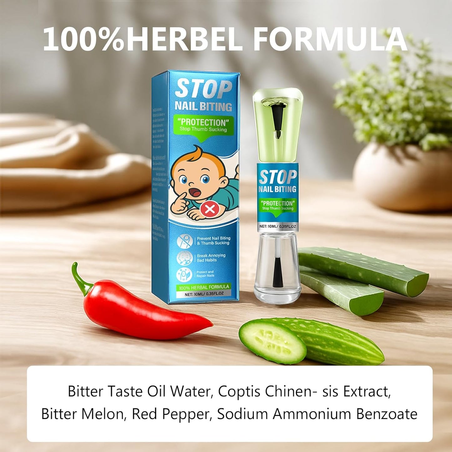 Skiennix Nail Biting Treatment - Natural Bitter Nail Polish for Kids & Adults | 10ml Long-Lasting Formula