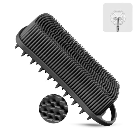 YEALIFE Silicone Body Scrubber, Gentle Exfoliating Scrub Brush with 22mm Soft Bristles, Deep Cleansing & Scalp Massage, Non-Slip Ergonomic Design, Fast Drying, Travel-Friendly for Shower Bath