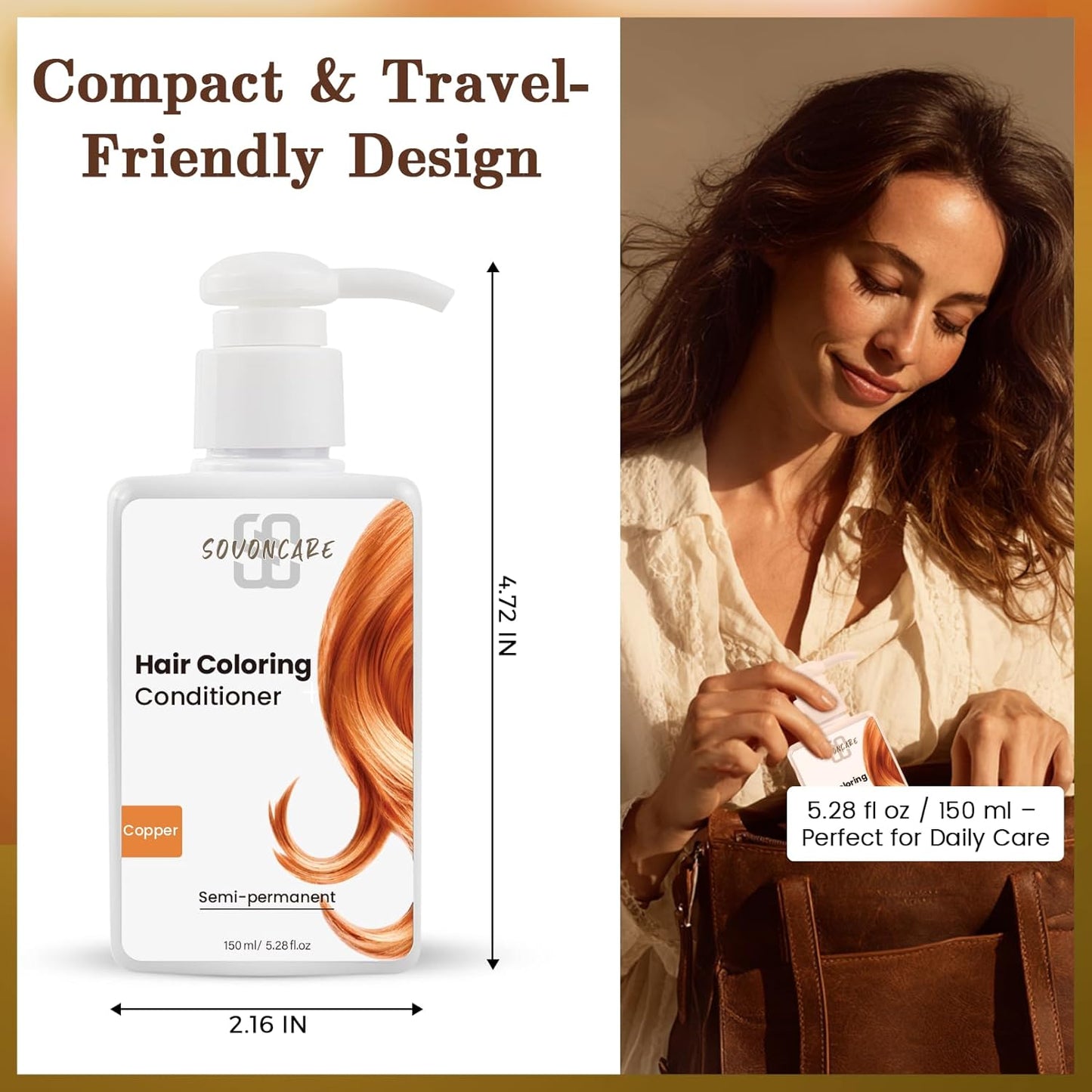 SOVONCARE Light Copper Hair Color Depositing Conditioner Mask - 5.28 OZ | Cruelty-Free Formula