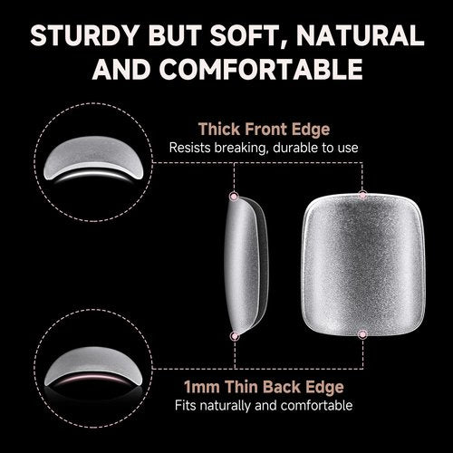 UNA GELLA Toe Nail Tips 312 Pcs Square Round Full Cover Fake Toe Nails Press On Clear 15 Sizes Pre-shape Soft Gel Toe Nail Tips Double Matte Acrylic Toenails for Nail Extensions DIY Home Nail Salon