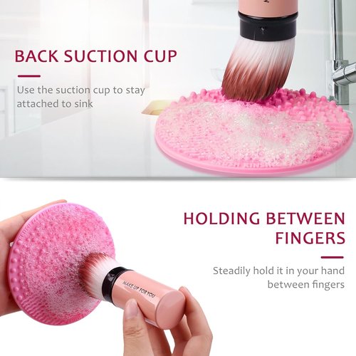 Norate Makeup Brush Cleaner - Gentle Deep Clean Solution with Cleaning Mat | 3-Piece Set