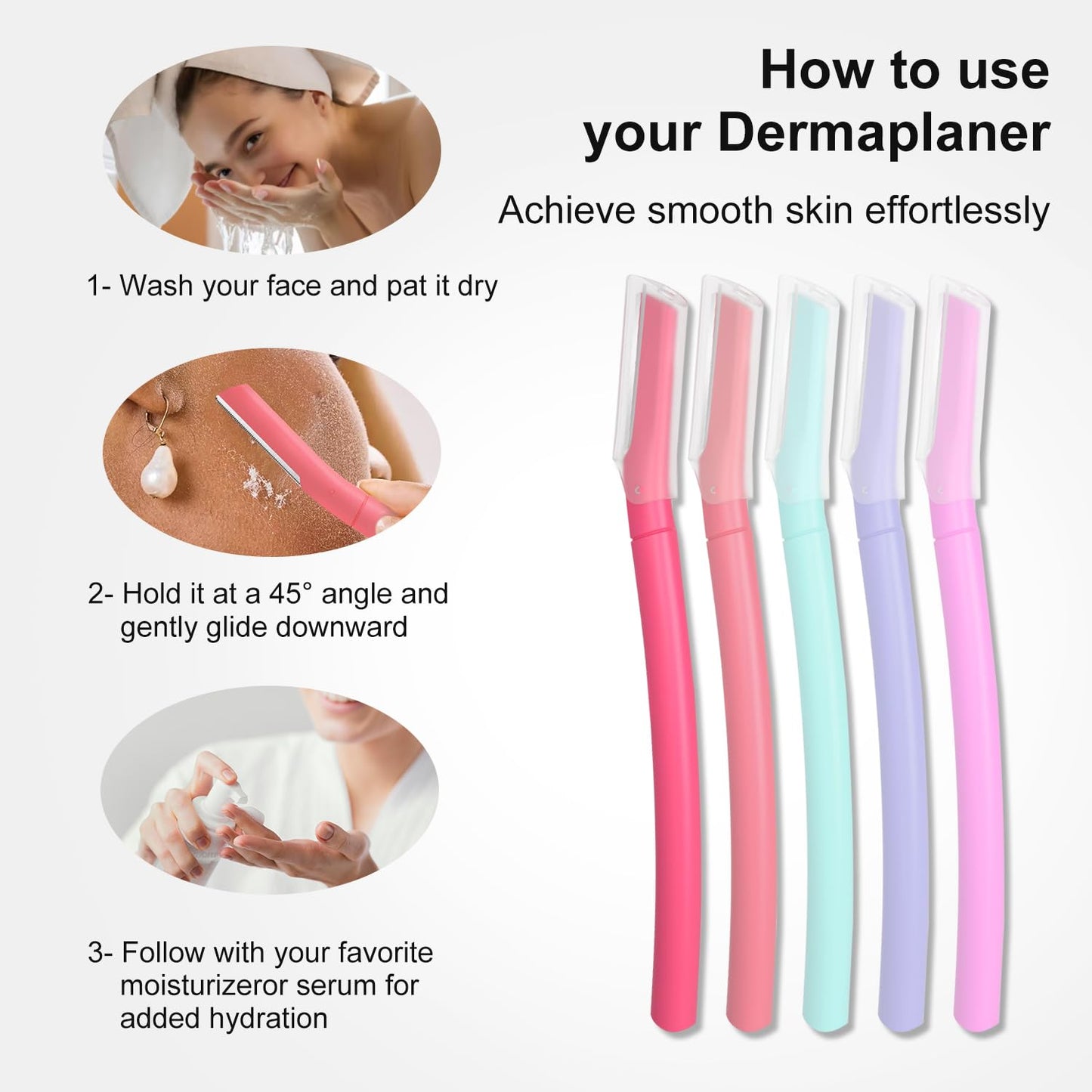 Skiennix Dermaplane Razor - Gentle Facial Exfoliation Tool for Smoother Skin | Blush Color