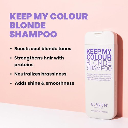 ELEVEN AUSTRALIA Keep My Colour Blonde Shampoo - Purple Toning for Blonde & Color Treated Hair, Sulfate Free