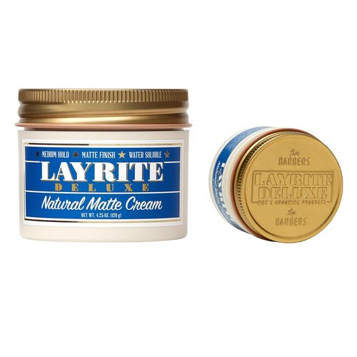 Layrite Deluxe Natural Matte Cream - 4.25 oz & 1.5 oz | Perfect for All Hair Types
