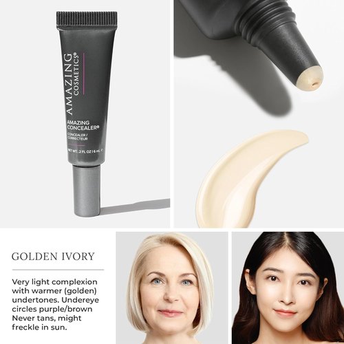 AmazingCosmetics Amazing Concealer - Full Coverage, Long-Wear Makeup for Dark Circles & Blemishes | Skin-Like Finish