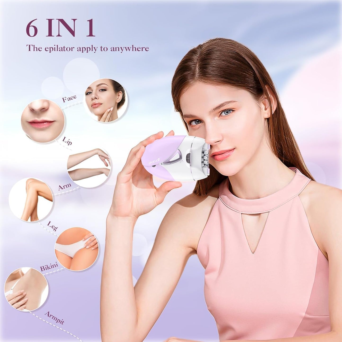 Skiennix Epilator for Women - Rechargeable Facial Hair Removal Device with 36 Tweezers | 2 Speed Options