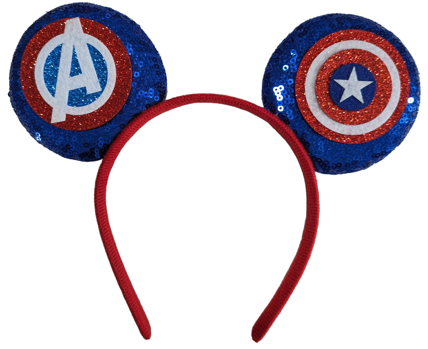 CLGIFT Super Hero Mickey Ears, Adult Mickey Ears, Women Mouse Ears, Minnie Ears, Super Hero Minnie Ears, Avengers Mickey Ears (Blue Avengers Ear)