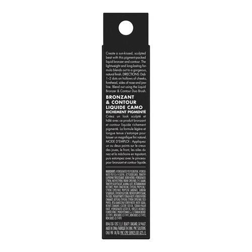 e.l.f. Camo Liquid Bronzer & Contour, Silky Highly Pigmented Formula, Creates a Long-Lasting Bronzed Glow & Natural Look, Vegan & Cruelty-Free, 2 Fair/Light