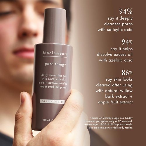 Bioelements Pore Thing Cleansing Gel - 4 Fl Oz | Daily Treatment with 1.5% Salicylic & Azelaic Acid - Vegan & Cruelty-Free