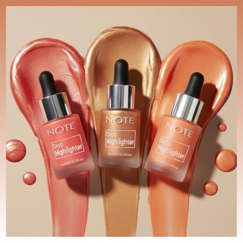 Note Cosmetique Drop Highlighter - Buildable Liquid Highlighter for Radiant Glow - 03 Candle Light - 0.47 oz