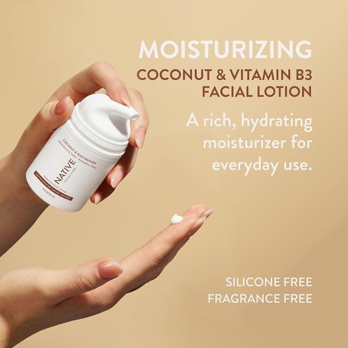 Regine Switzerland Daily Facial Moisturizer - Hydrating Cream with Vitamin B3 & Coconut | Lightweight Non-Greasy 1.7 fl oz