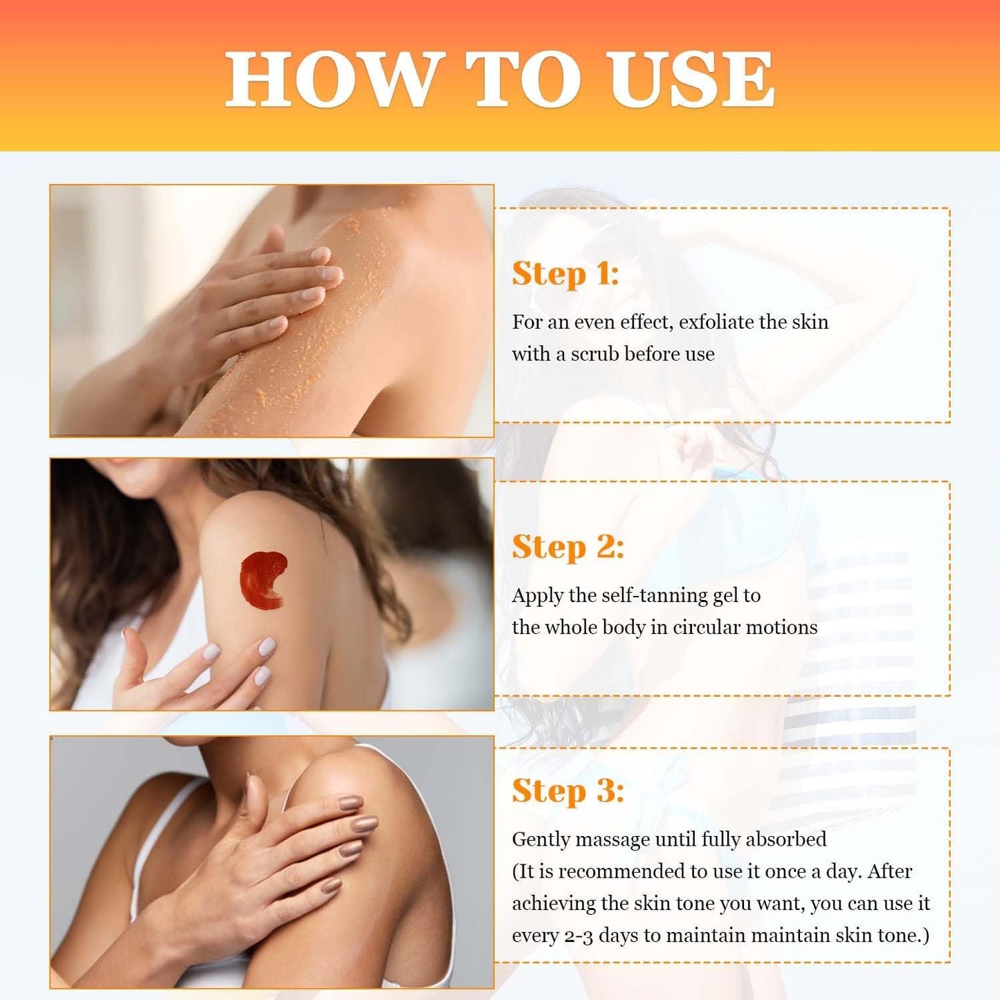 Brown Tanning Gel Tanning Cream,Tanning Accelerator Cream, Soft Brown Intensive Tanning Luxe Gel,Tanning Luxe Gel, Tanning Cream for Sunbeds & Outdoor Sun 150g*2PCS