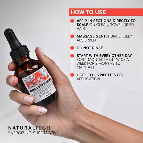 Davines Energizing Superactive Serum - Stimulating & Fortifying Formula for Thinning Hair - Travel Size, 3.38 Fl Oz