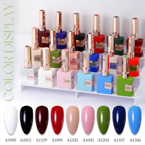 Double Rhythm 15ML Gel Nail Polish Pure Sheer Same Color Same Bottle Soak Off Gel Polish Art Manicure Salon DIY at Home for Women (Green-A1409)