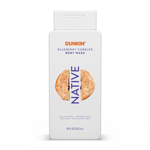 Native Body Wash - Dunkin Blueberry Cobbler Scent | Naturally Derived, Sulfate & Paraben Free | 18 oz for Soft, Hydrated Skin