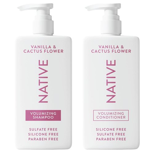 Native Vanilla & Cactus Flower Shampoo & Conditioner - Naturally Derived, Sulfate & Dye Free | 2-Pack for All Hair Types