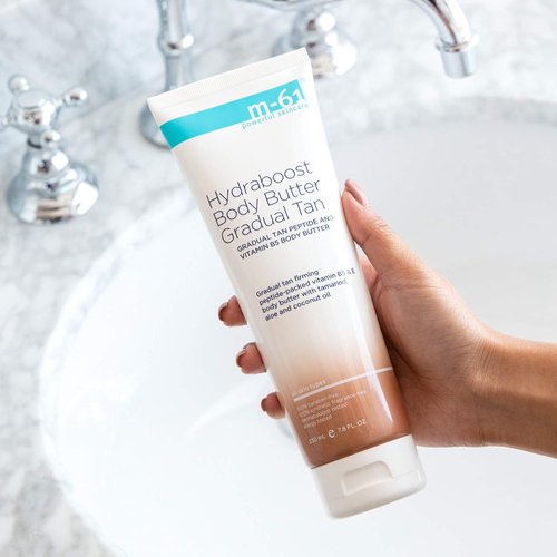 M-61 Hydraboost Gradual Tan Body Butter - Unscented, Hydrating & Firming Lotion for Streak-Free Glow | 7.8 Fl Oz