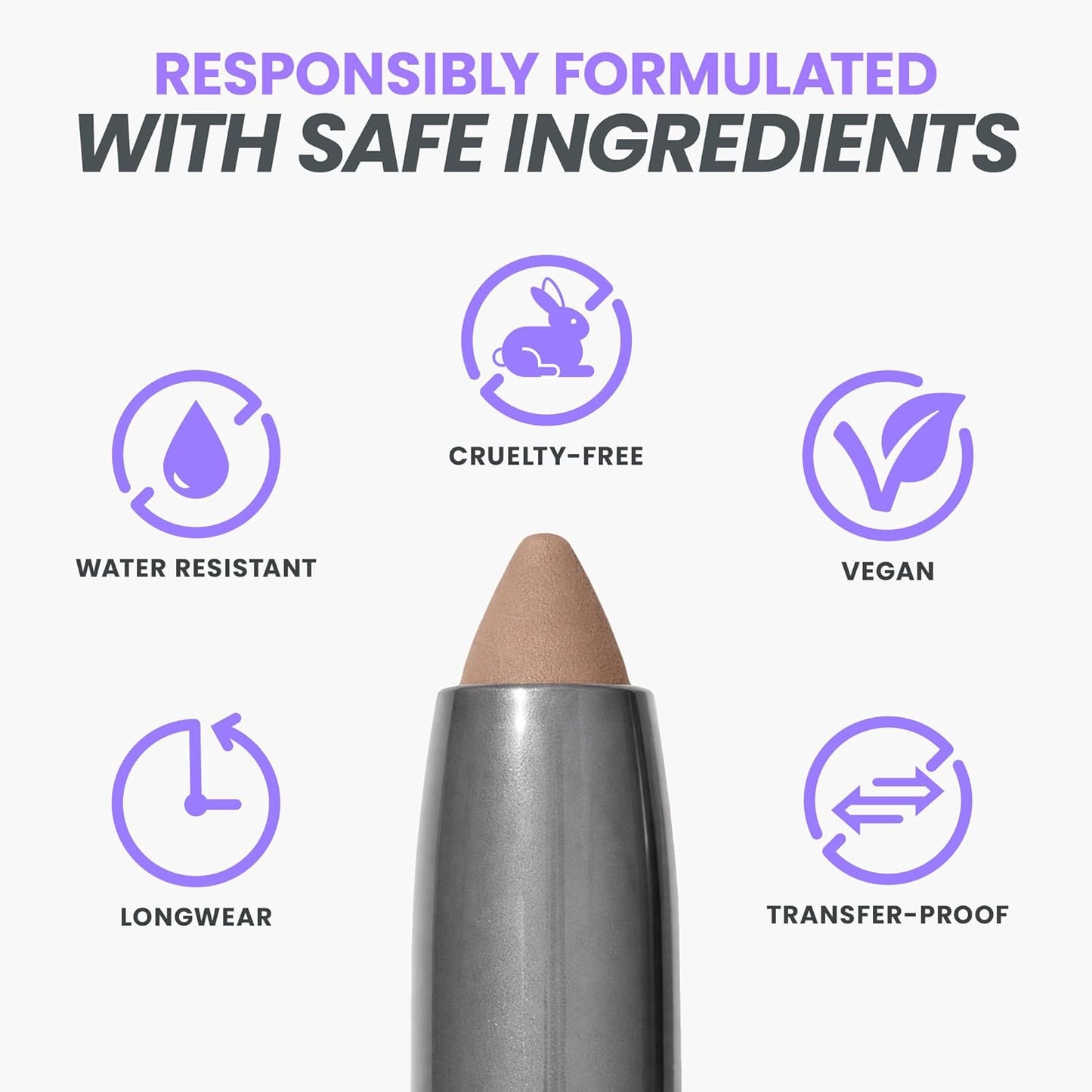 Wonderskin IYKYK Eyeshadow Stick - Budge-Proof Waterproof Matte Eye Shadow in Mink, Longwear Formula
