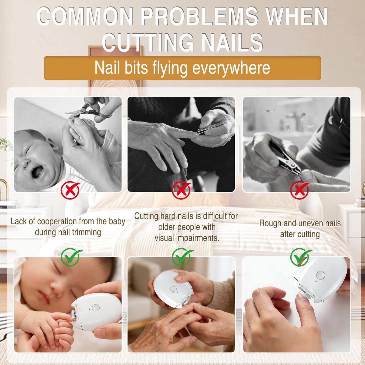 Universal Automatic Fingernail Grinder, 3 Speeds Electric Nail Clipper, Portable Nail Cutter and Trimmer with LED Light & Clip Storage, Electric Toenail Clippers for Seniors & Adults (1PC)