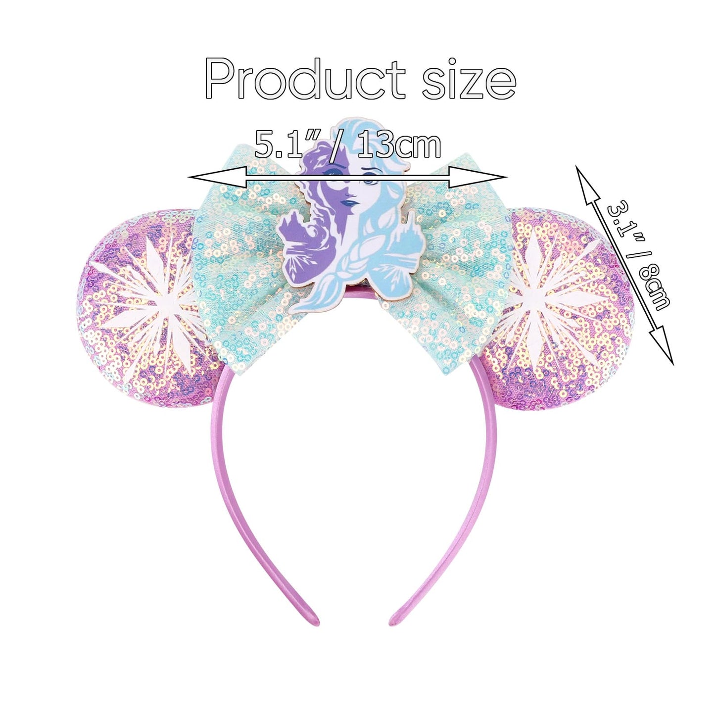 AQOKKA 1 Pcs Mouse Ears Headbands with Bow for Birthday Party, Hair Hoop Party Decoration Cosplay Costume Hair Accessories for Women & Girls