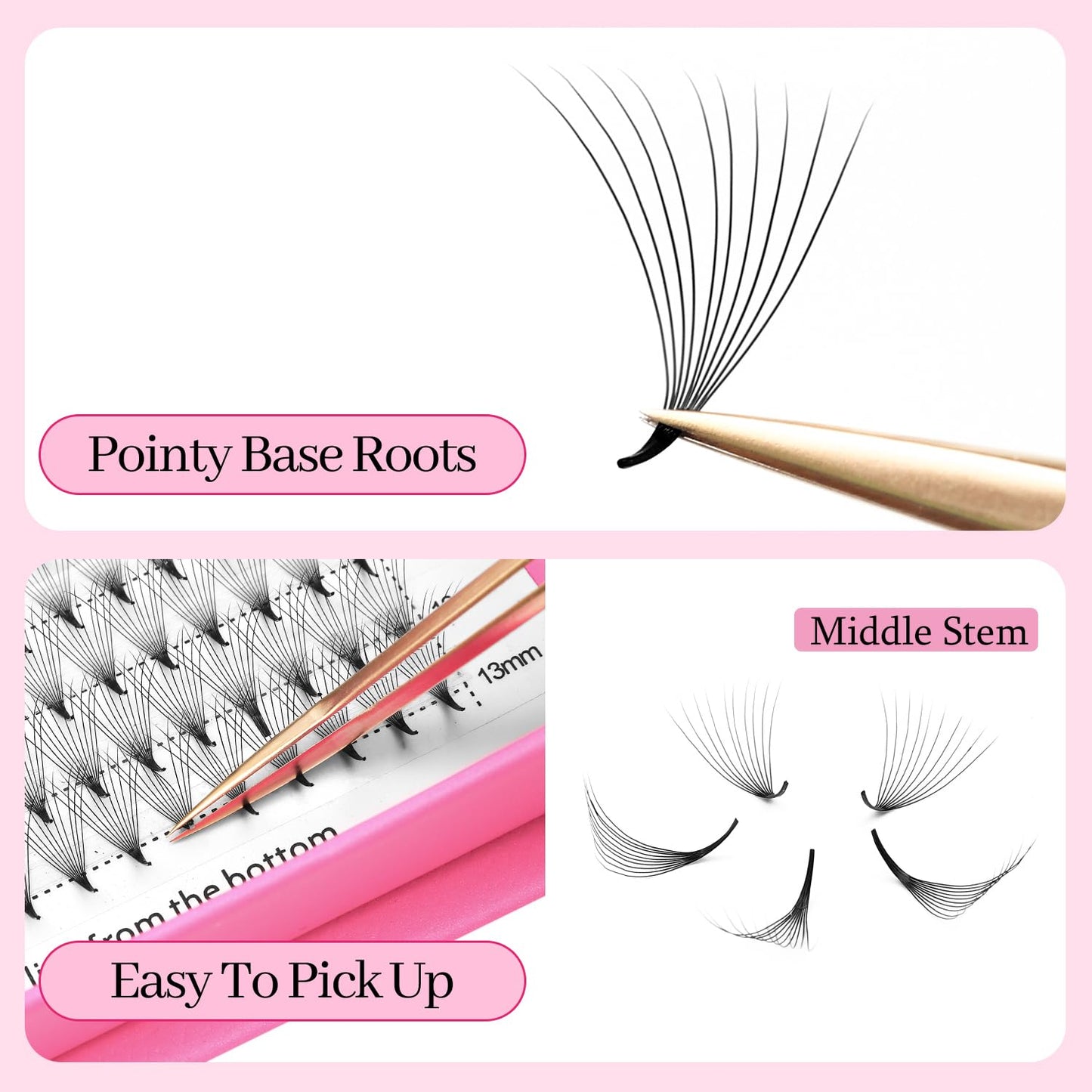 XIUSUZAKI Premade Fans Eyelash Extensions 10D Volume Lash Extensions 0.03/0.05/0.07 Thickness Eyelash Extension C/D Curl Premade Lash Fans Mix 9-16mm Fluffy Soft Handmade Lash Fan(10D-0.07-C,9-16mm)