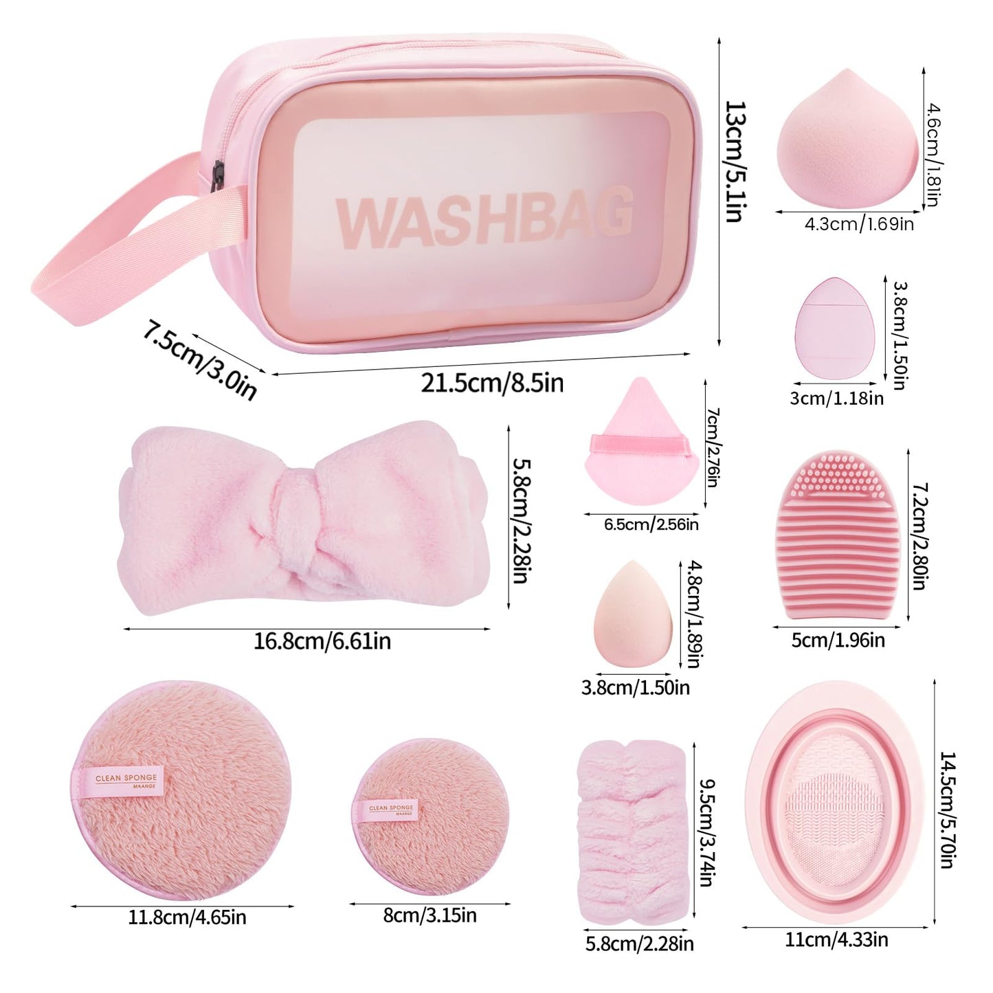 MAANGE Makeup Brushes 54 Pcs Makeup Tool Set, Multi-functional Makeup Kit Premium Synthetic Brush Make up Brushes Set for Women Girl (Pink, 54 Pcs)