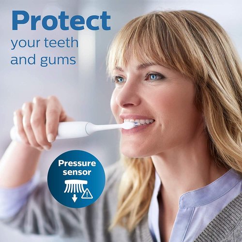 Philips Sonicare Electric Toothbrush - ProtectiveClean 6100 with Pressure Sensor & 3 Modes | White, Model HX6877/21