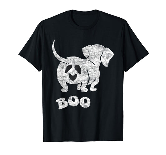 Boo Dachshund Spooky Dog Wiener Halloween Costume T-Shirt