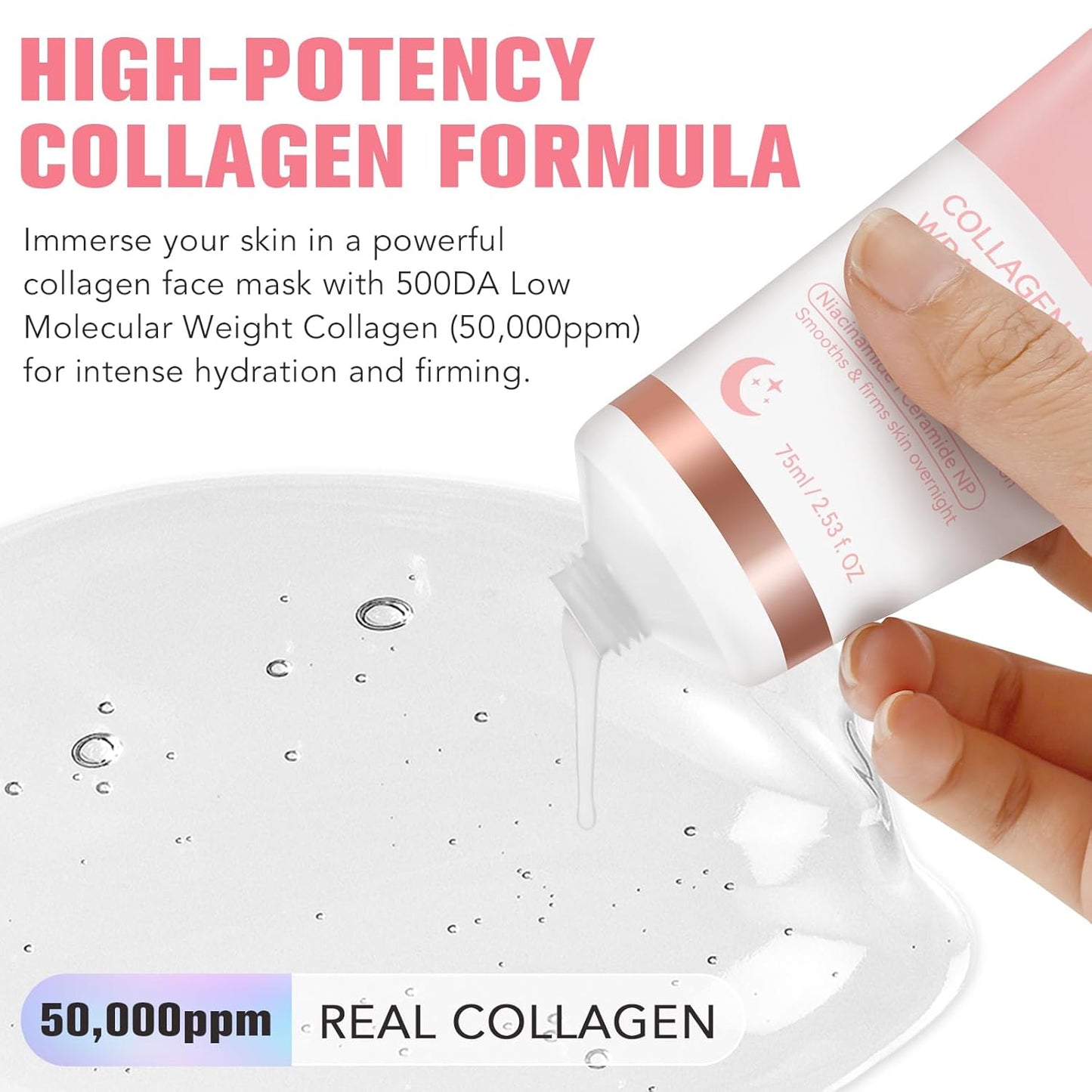Skiennix Collagen Night Mask - Hydrating & Tightening Facial Treatment for Elasticity | 50ml