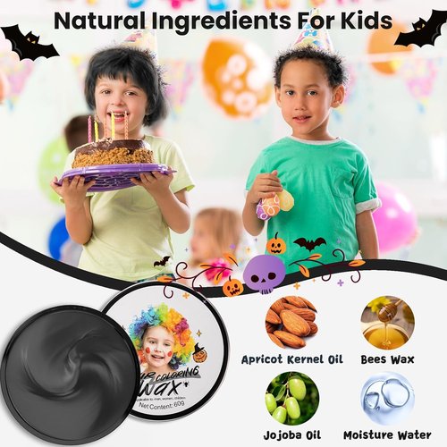 Hansuby Temporary Black Hair Color Wax - Washable Styling Mud for Kids & Teens | Perfect for Cosplay & Halloween