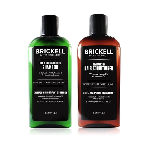 Brickell Men's Shampoo and Conditioner Set - Daily Revitalizing Hair Care with Mint & Tea Tree Oil | Natural & Organic Gift Set