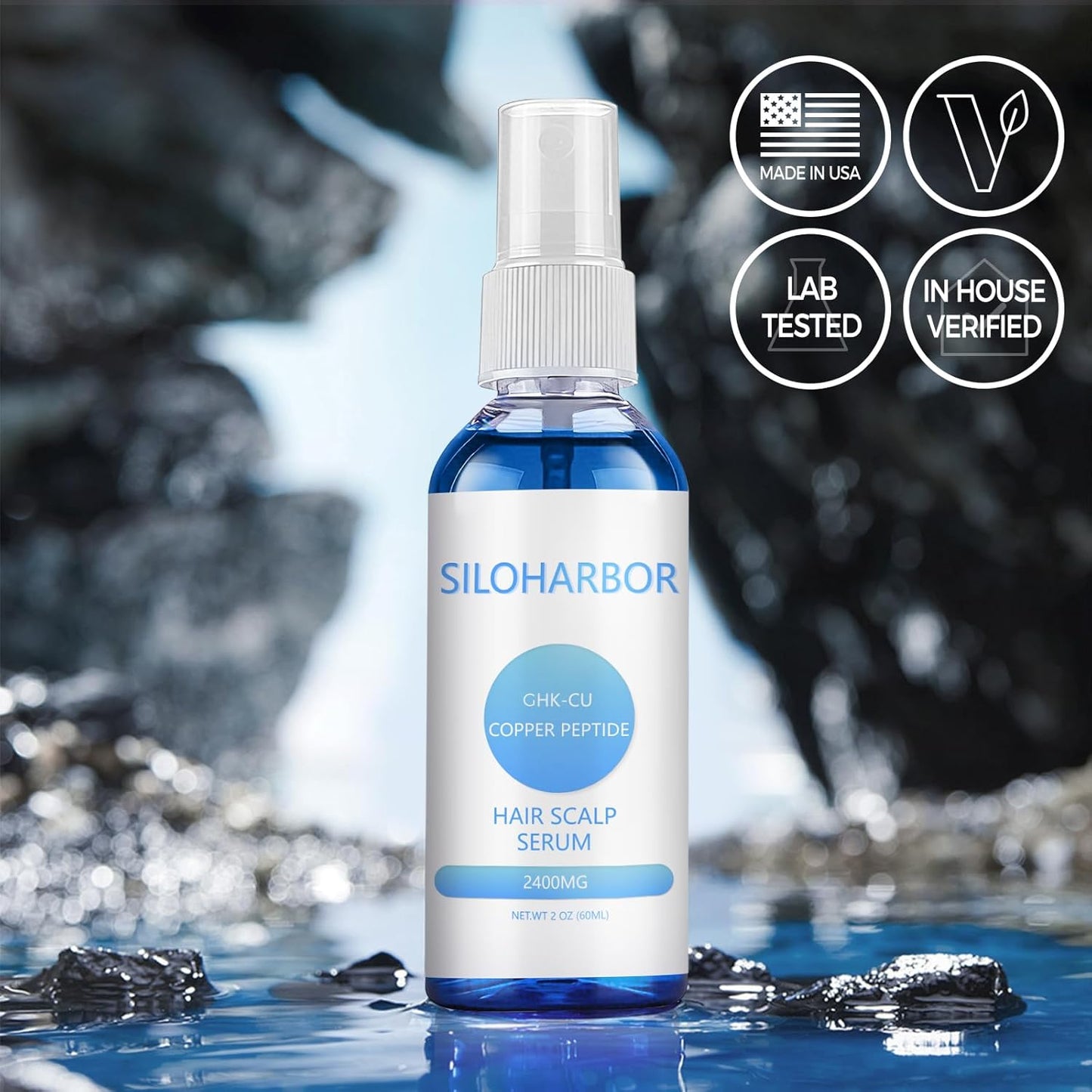 Skiennix Hair Growth Serum - GHK-Cu Copper Peptides for Scalp Moisturization | 2400mg, Fast-Absorbing Formula