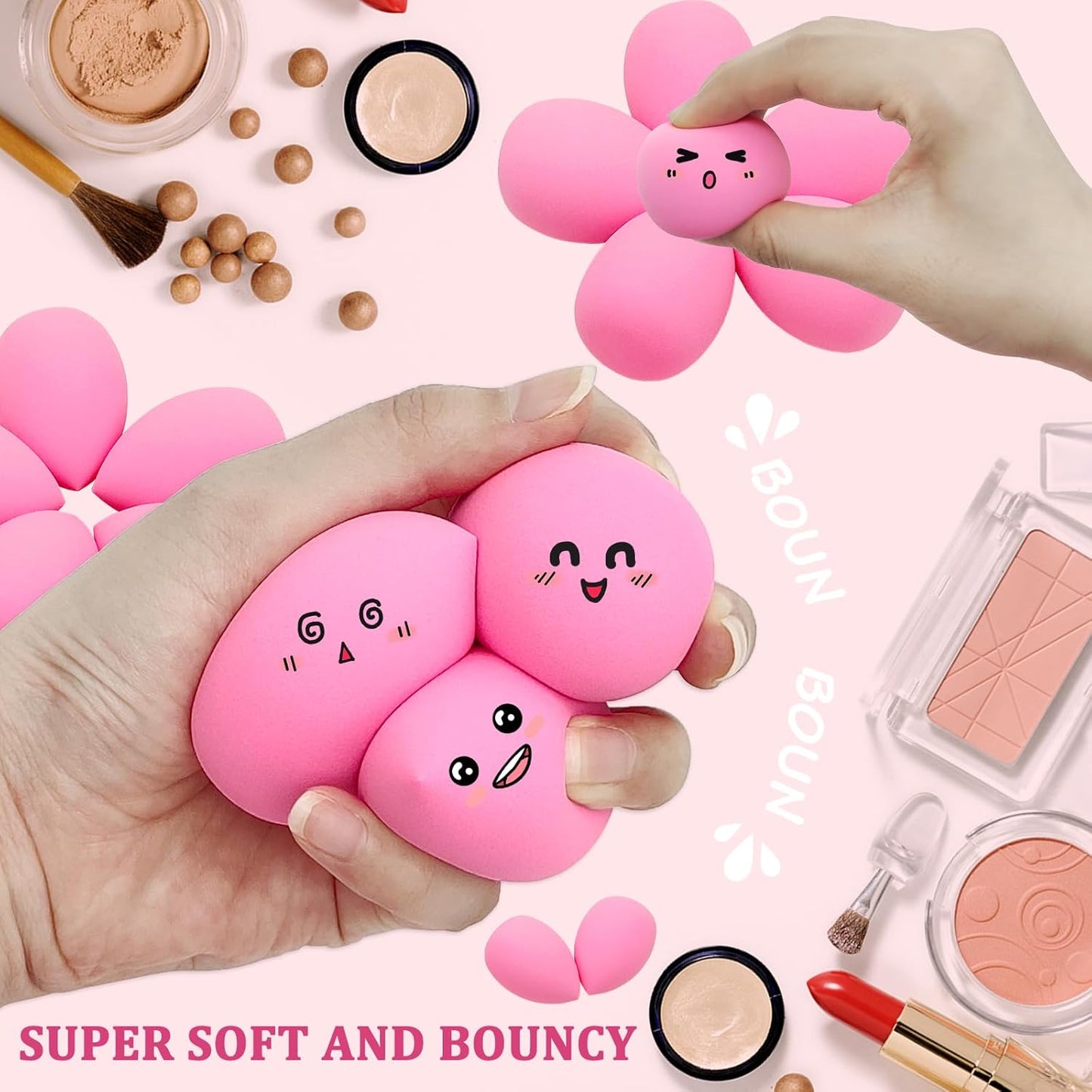 Skiennix 12-Piece Makeup Sponge Set - Latex-Free, Flawless Soft Blenders for Powder & Liquid Makeup