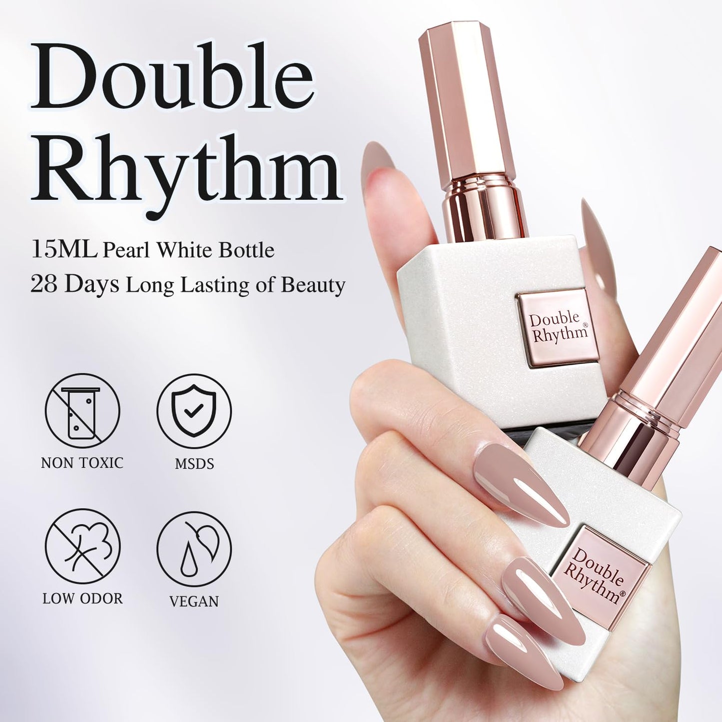 Skiennix Double Rhythm Gel Polish - Milky Khaki Sheer Pastel 15ML | Perfect for Nail Art at Home